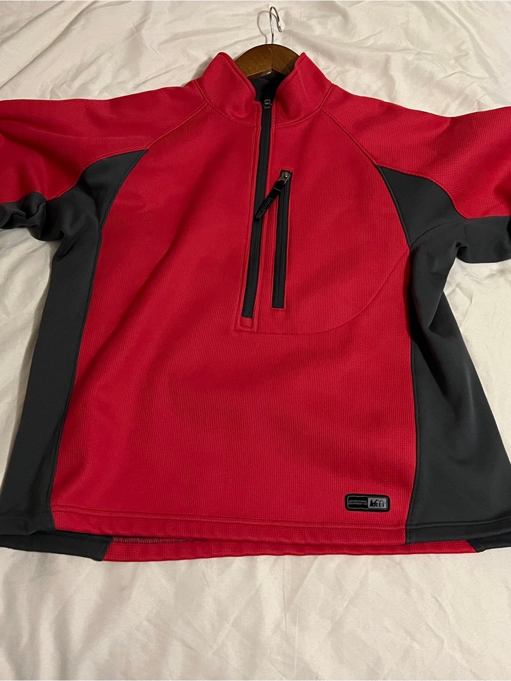 REI Women’s Red and Black Half-Zip Fleece Pullover